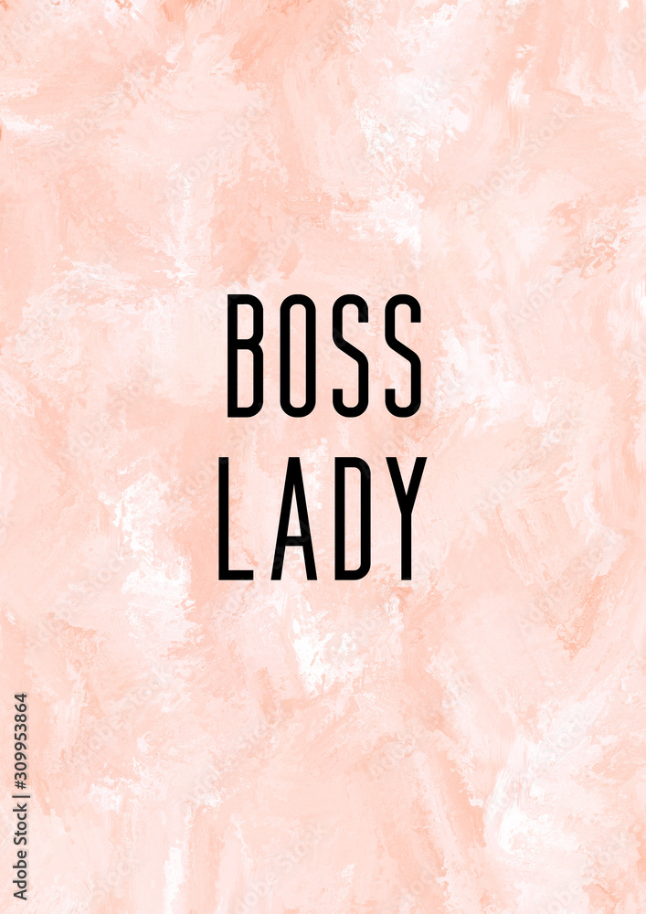 Boss lady poster with pink watercolor background ilustração do Stock