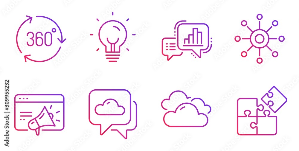 Energy, Weather forecast and 360 degree line icons set. Graph chart, Seo marketing and Cloudy weather signs. Multichannel, Puzzle symbols. Lightbulb, Cloudy. Science set. Gradient energy icon. Vector Energy, Weather forecast and 360 degree line icons set. Graph chart, Seo marketing and Cloudy weather signs. Multichannel, Puzzle symbols. Lightbulb, Cloudy. Science set. Gradient energy icon. Vector