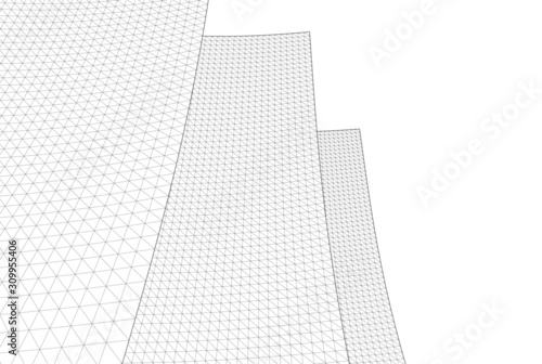  abstract linear shapes 3d illustration