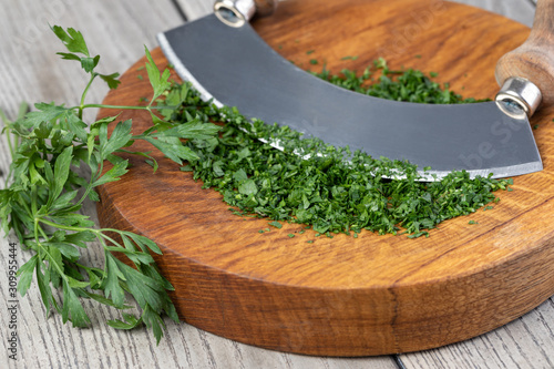 Chopping parsley