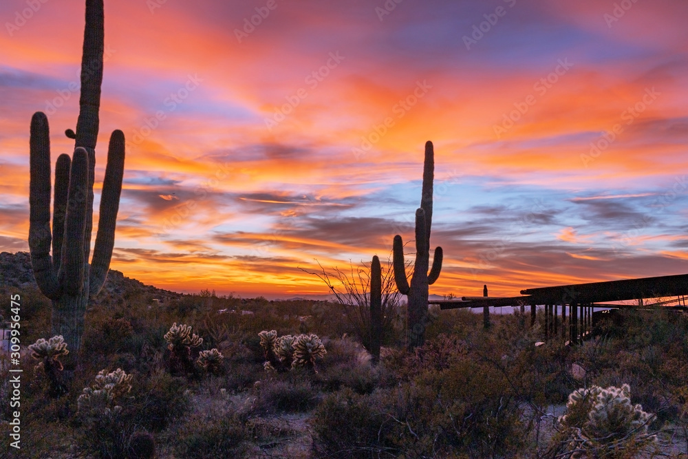 Arizona Sunset Sky At Brown Ranch TrailHead In Scottsdale