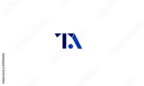 TA abstract vector logo monogram template photo