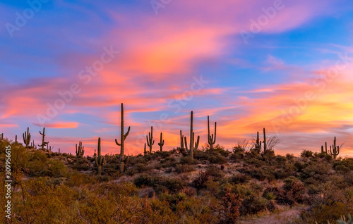 Arizona Sunset Sky Landscape Near Phoenix