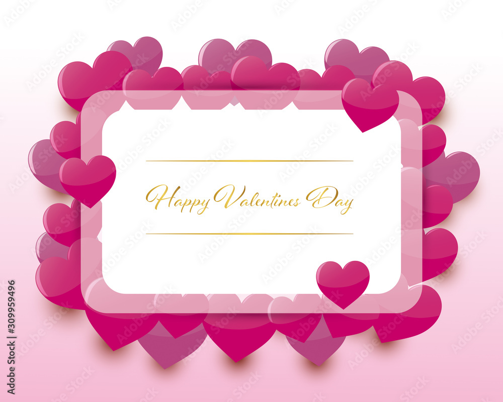 valentine card with hearts background