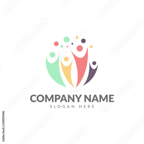 Teamwork logo vector design template