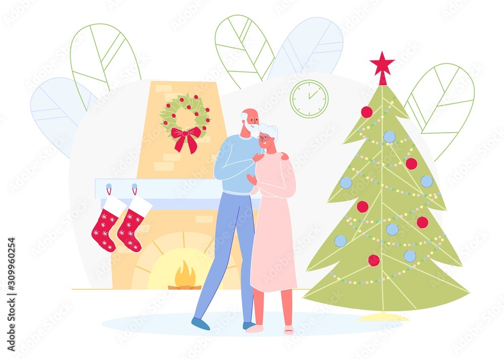 Senior Couple Celebrate New Year and Christmas Senior Couple Celebrate New Year and Christmas