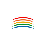 Rainbow icon logo design vector template