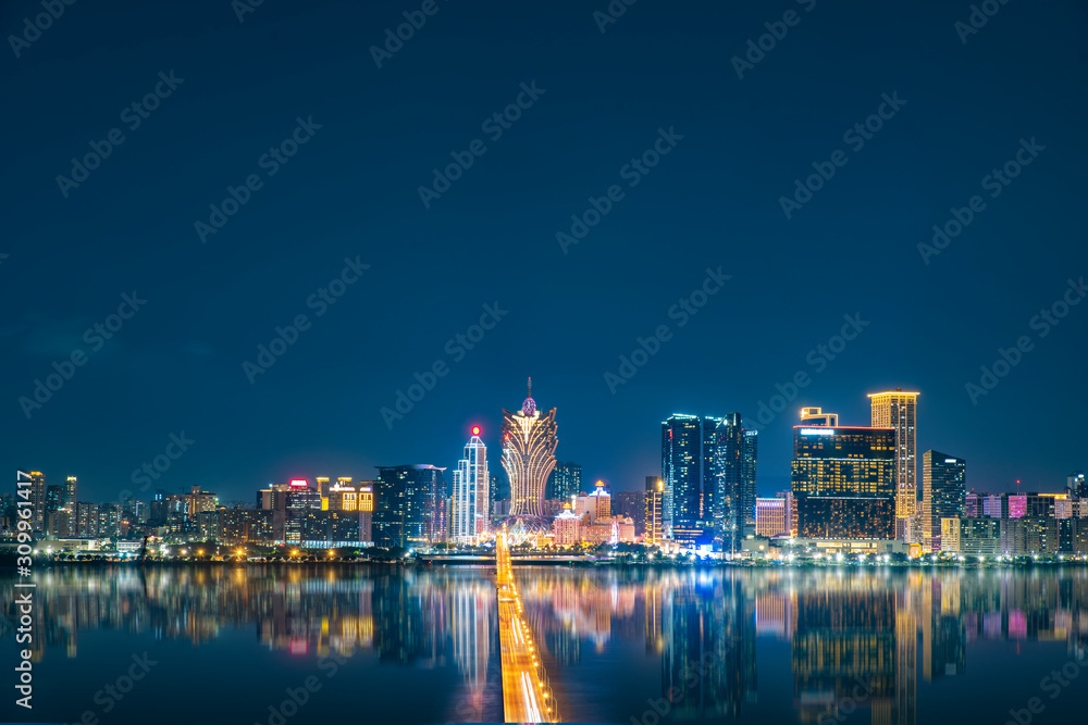 macao night city landscape Macau casino