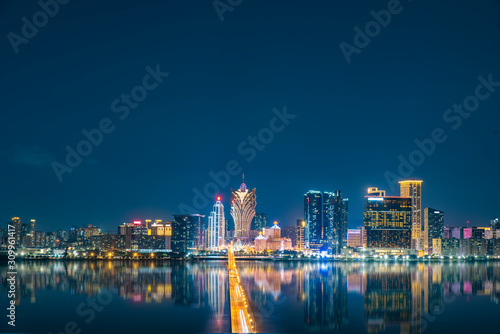 macao night city landscape Macau casino photo