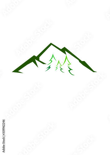 Green mountains - vector art images