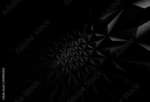 Abstract black digital structure, 3d background pattern