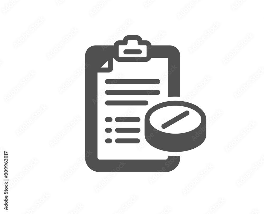 Medicine pills sign. Medical prescription icon. Pharmacy medication symbol. Classic flat style. Simple medical prescription icon. Vector Medicine pills sign. Medical prescription icon. Pharmacy medication symbol. Classic flat style. Simple medical prescription icon. Vector
