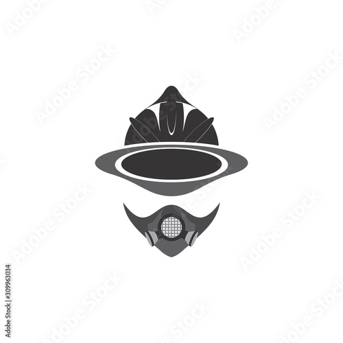 Fire Fighter logo design vector