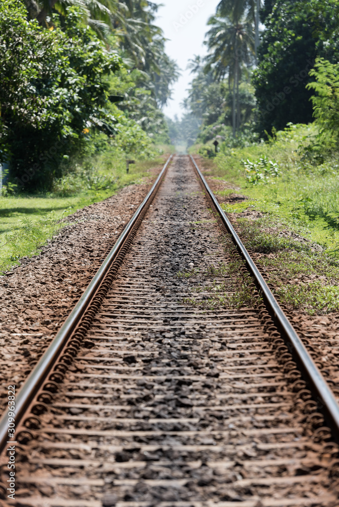 railway tracks in the countryside