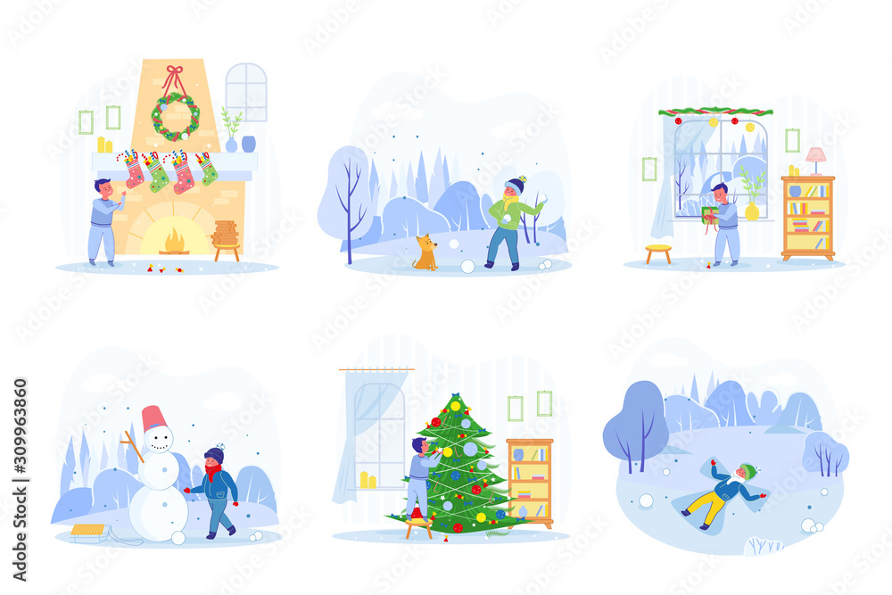 Christmas Vacation Fun and Joy - Child Character. Christmas Vacation Fun and Joy - Child Character.