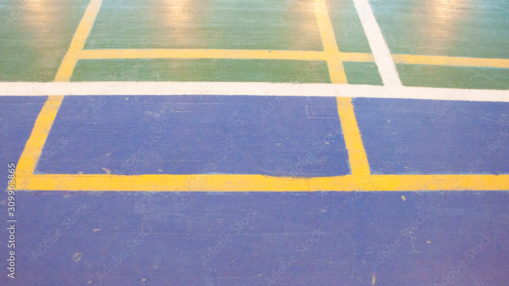 View of a part of a basketball and volleyball court