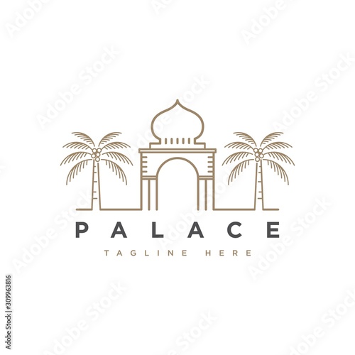 Palace logo design illustration.Palace symbol vector template