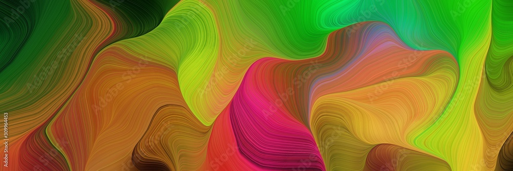 horizontal artistic colorful abstract wave background with brown, forest green and sienna colors. can be used as texture, background or wallpaper
