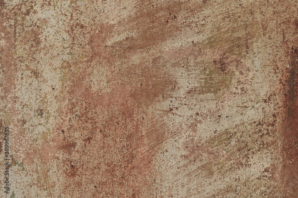 painted scratched and cracks rusty grunde textured surface for background, banner and copy space