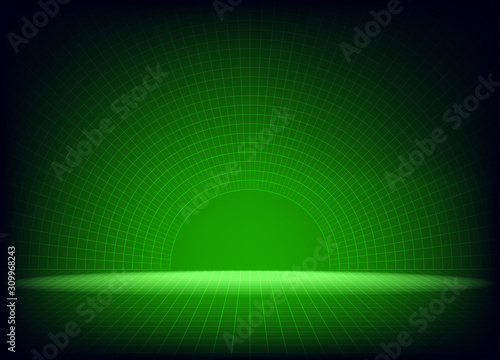 Modern grid line perspective with grid lines are curved above.