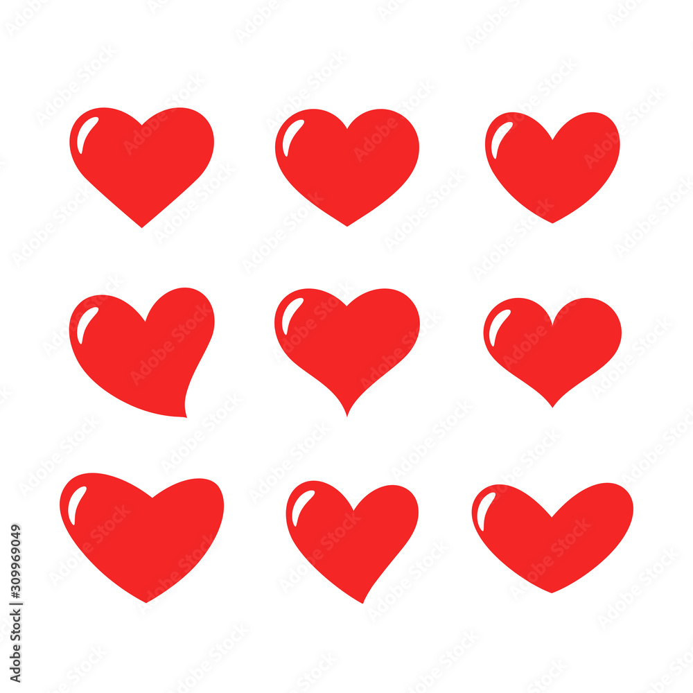 Heart shape icon.The red heart is a symbol of love. Valentine's Day Wedding. Heart shape icon.The red heart is a symbol of love. Valentine's Day Wedding.