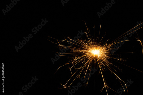 sparkler on black background