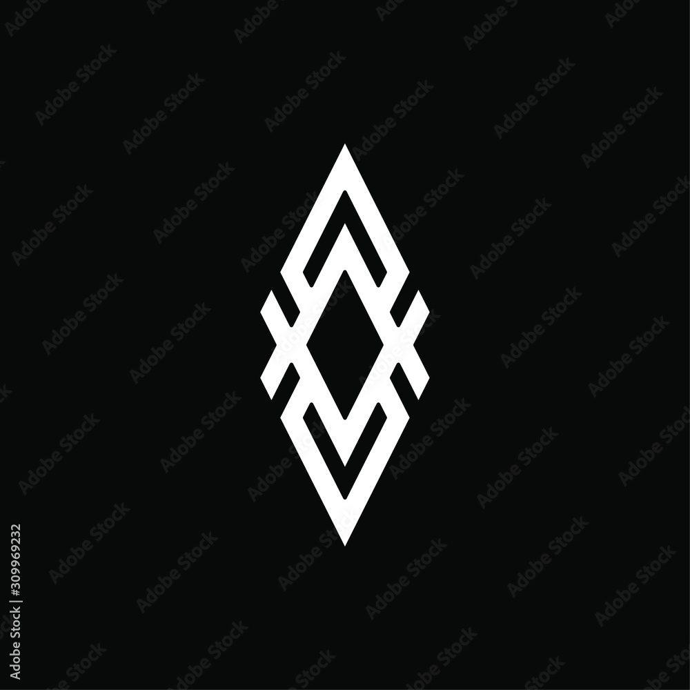 Dagger abstract symbol in flat design monogram illustration Dagger abstract symbol in flat design monogram illustration