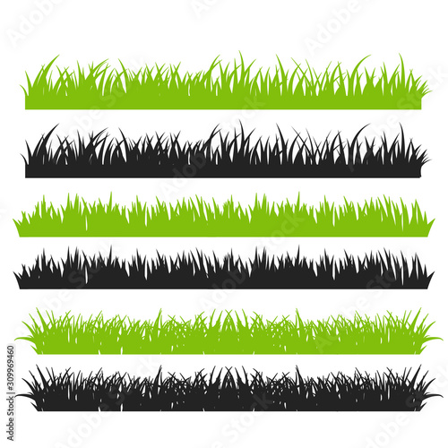 Grass Vector. Green grass arranged in beautiful rows For making a brush in the cartoon event.