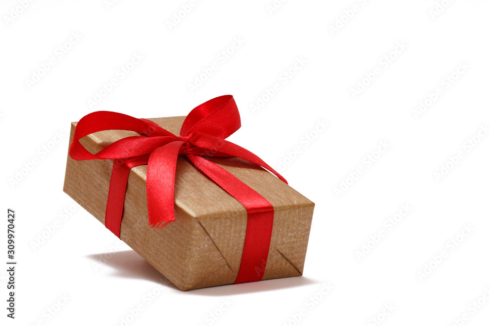 Gift box with red ribbon on white isolated background. Gift box with red ribbon on white isolated background.