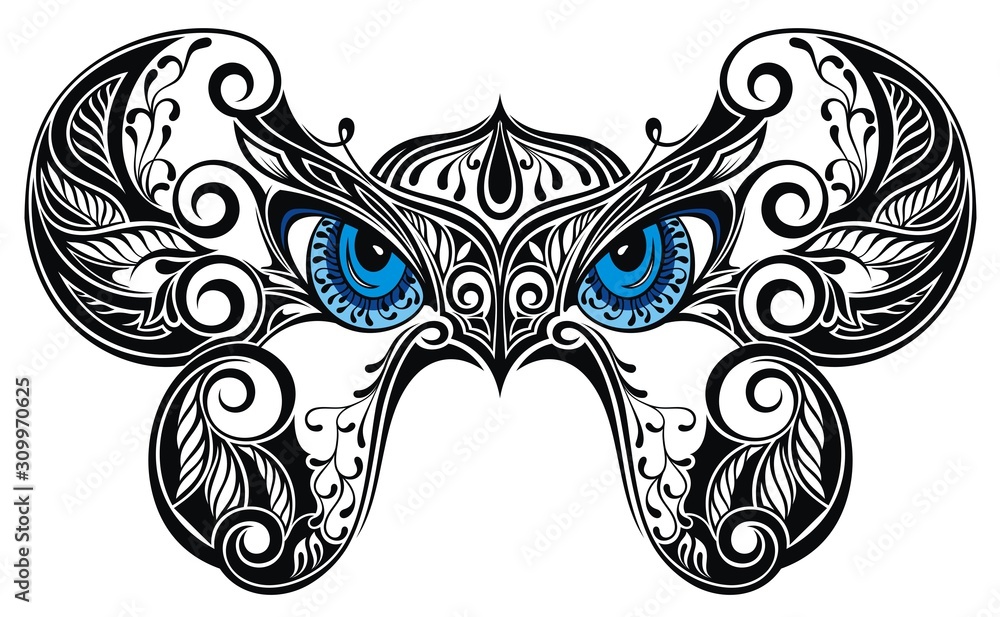 Mask silhouette. Carnival mask for poster, greeting card or party invitation Mask silhouette. Carnival mask for poster, greeting card or party invitation