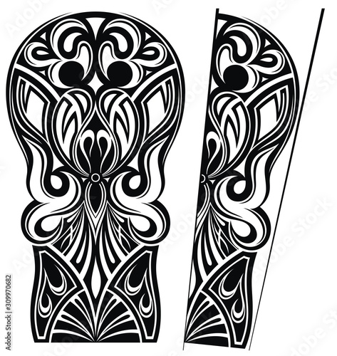 Tattoo design, shoulder abstract tattoo art tribal vector.