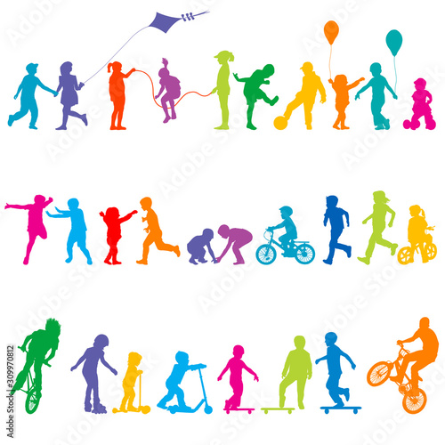 Colored active children set