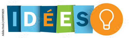 IDEES bouton web typographique vecteur