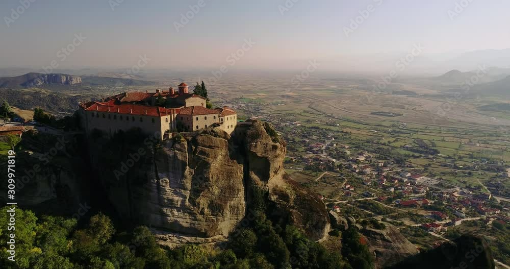 aerial view from the Monastery of the St. Stephen in Meteora, Greece aerial view from the Monastery of the St. Stephen in Meteora, Greece