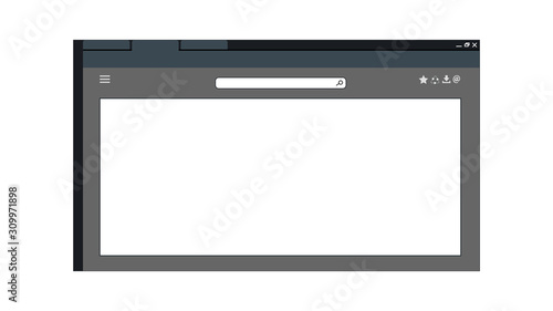 Email interface template mockup. Blank e-mail browser window. Mail message web page frame with copy space. Vector stock illustration eps10