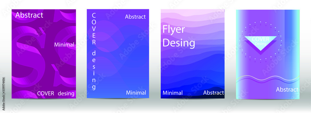Illustration of set of abstract minimalistic cover and flyer designs