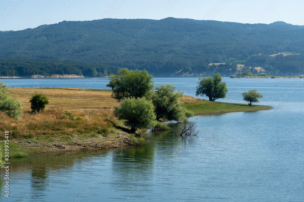 Summer landscape along the road to Camigliatello, Sila. Cecita lake Summer landscape along the road to Camigliatello, Sila. Cecita lake