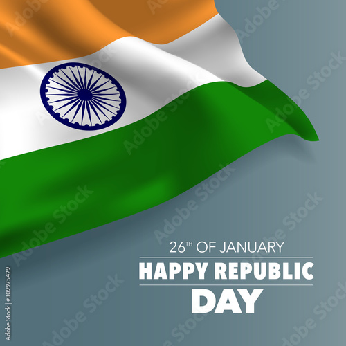 India republic day greeting card, banner, vector illustration.