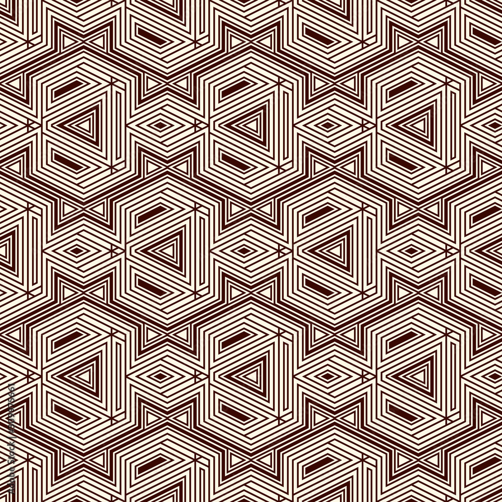 Ethnic, tribal seamless surface pattern. Native americans style background. Repeated geometric figures motif. Contemporary abstract wallpaper. Boho chic grid digital paper, textile print. Vector art