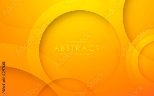 Abstract 3D circle layer orange background 