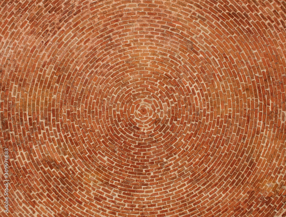 Naklejka premium Concentric brick pattern background ceiling 