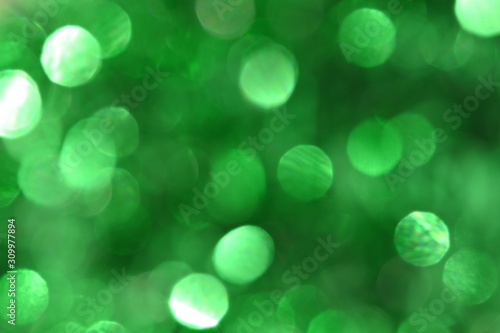 Green background,Defocused abstract green bokeh blurred circle light background