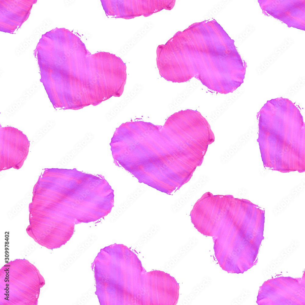 Pink paint heart chaotic pattern