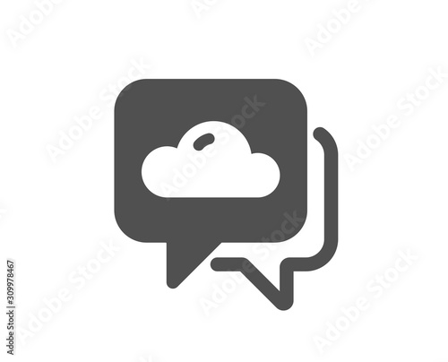 Clouds sign. Weather forecast icon. Cloudy sky symbol. Classic flat style. Simple weather forecast icon. Vector