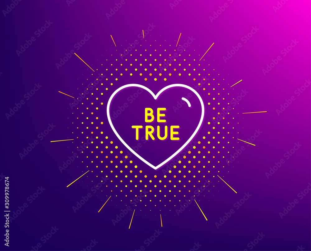 Be true line icon. Halftone pattern. Sweet heart sign. Valentine day love symbol. Gradient background. Be true line icon. Yellow halftone pattern. Vector Be true line icon. Halftone pattern. Sweet heart sign. Valentine day love symbol. Gradient background. Be true line icon. Yellow halftone pattern. Vector