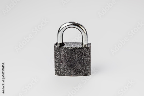 closed lock on a gray background