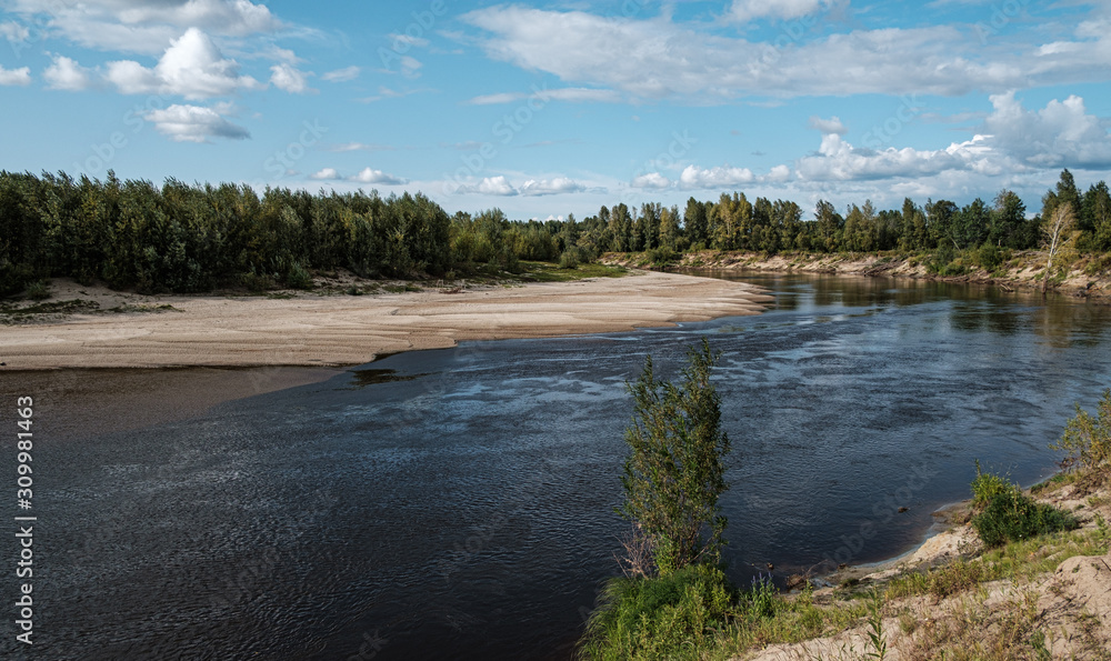 The taiga, Siberian Chaya River in the north of the Tomsk Region