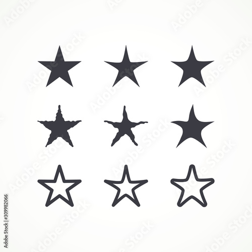 Star icon. Sky  Xmas  favorite and night icons set. Shining. Five pointed star