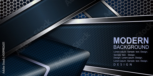 Dark turquoise design with a textured arrow and a frame with a metal edging