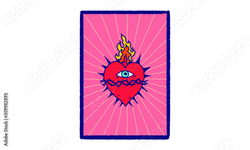 Heart and flames
